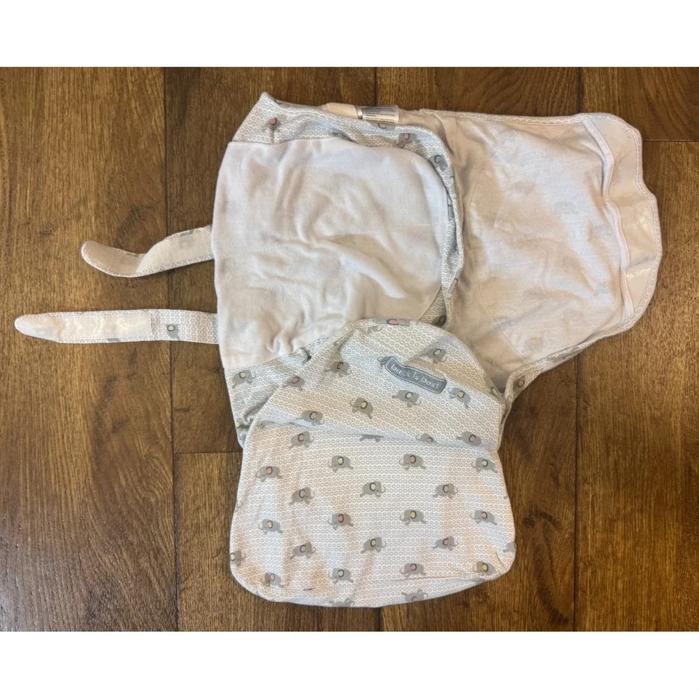 Halo‎ Swaddle Sure Small 13-16 Pounds Cotton Sleep Sack Baby Boy Girl Elephants